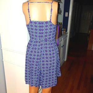 Purple Geometric Sundress Spaghetti Straps Beach Dress Express X-Small